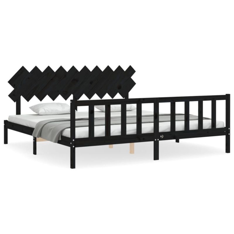 Łóżko drewniane WaszeMeble 200x200 cm czarna WM-3193490 1 szt.