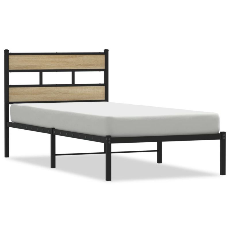 Łóżko metalowe WaszeMeble 90x190 cm dąb sonoma WM-4017094 1 szt.