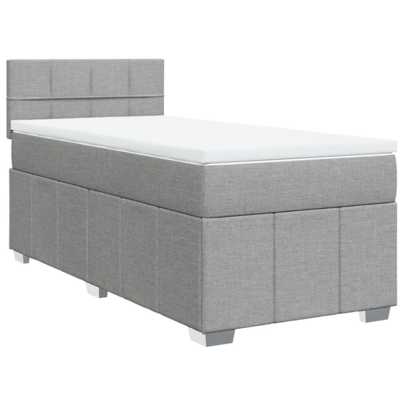 Łóżko kontynentalne WaszeMeble 100x200 cm jasnoszare WM-3286979 1 szt.