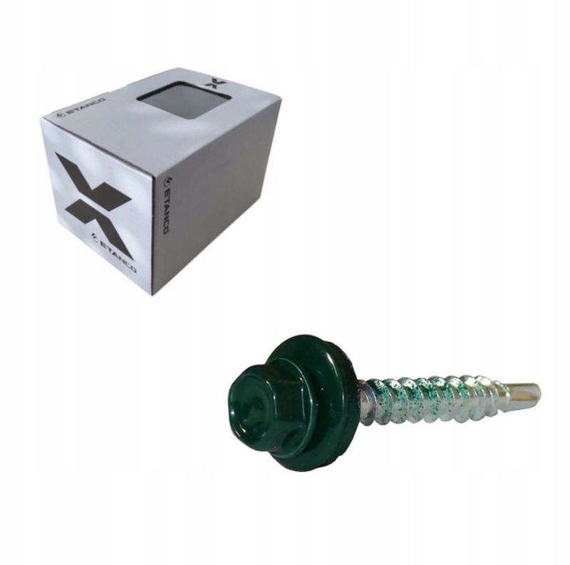 Wkręty Farmerskie Etanco Do Blachy, zszywka 4,8X20mm, Ral 6005 250 szt.
