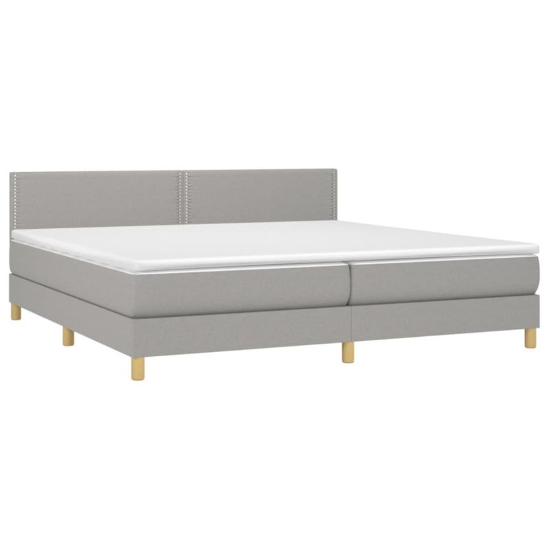 Łóżko kontynentalne WaszeMeble 200x200 cm jasnoszare WM-3133661 1 szt.
