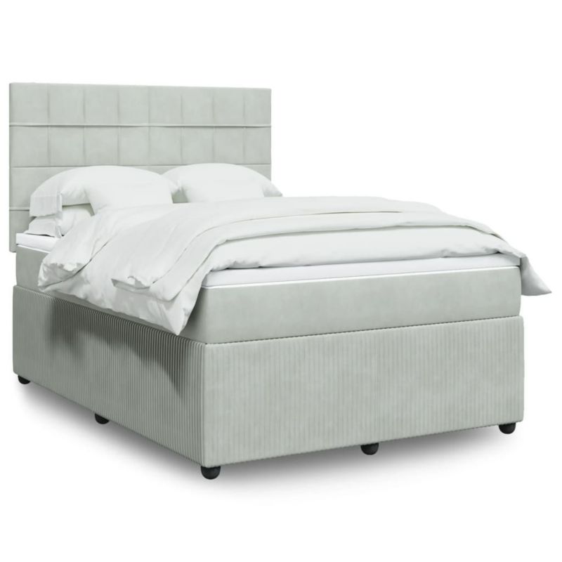 Łóżko kontynentalne WaszeMeble 140x190 cm jasnoszare WM-3294658 1 szt.
