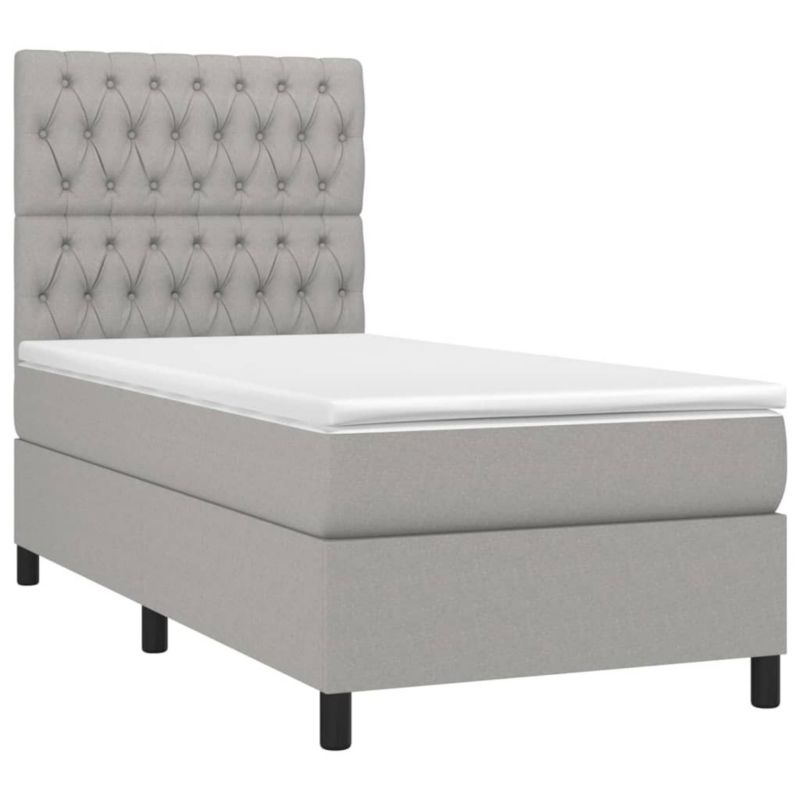 Łóżko kontynentalne WaszeMeble 100x200 cm jasnoszare WM-3135093 1 szt.