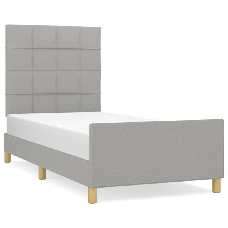 Łóżko tapicerowane WaszeMeble 90x200 cm jasnoszara WM-3125025 1 szt.