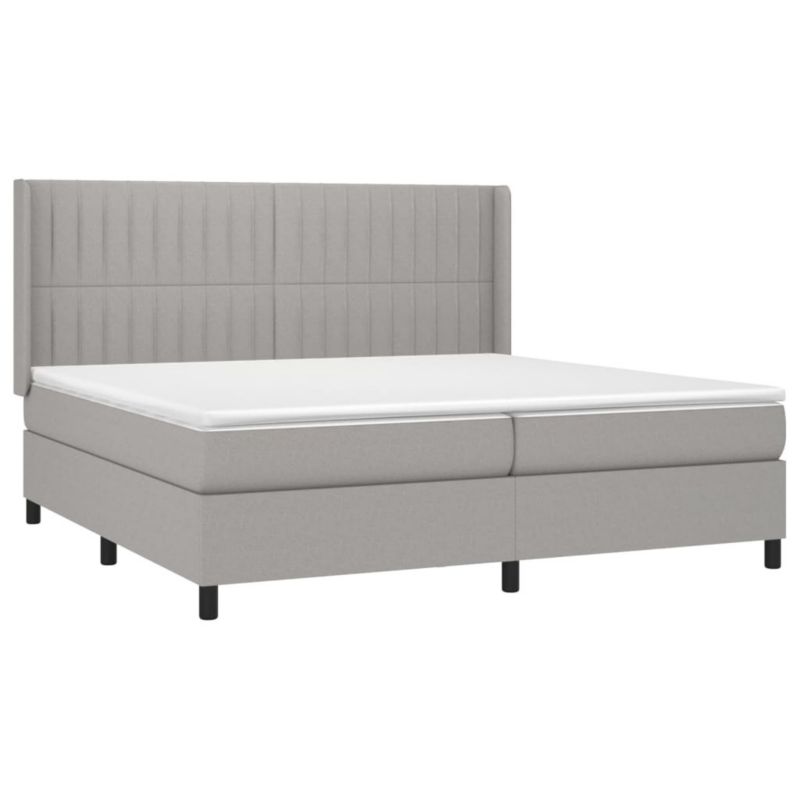 Łóżko kontynentalne WaszeMeble 200x200 cm jasnoszare WM-3138501 1 szt.