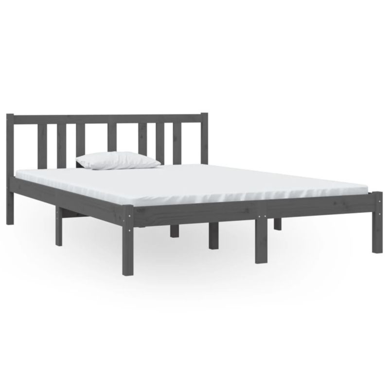 Łóżko drewniane WaszeMeble 135x190 cm szara WM-814861 1 szt.