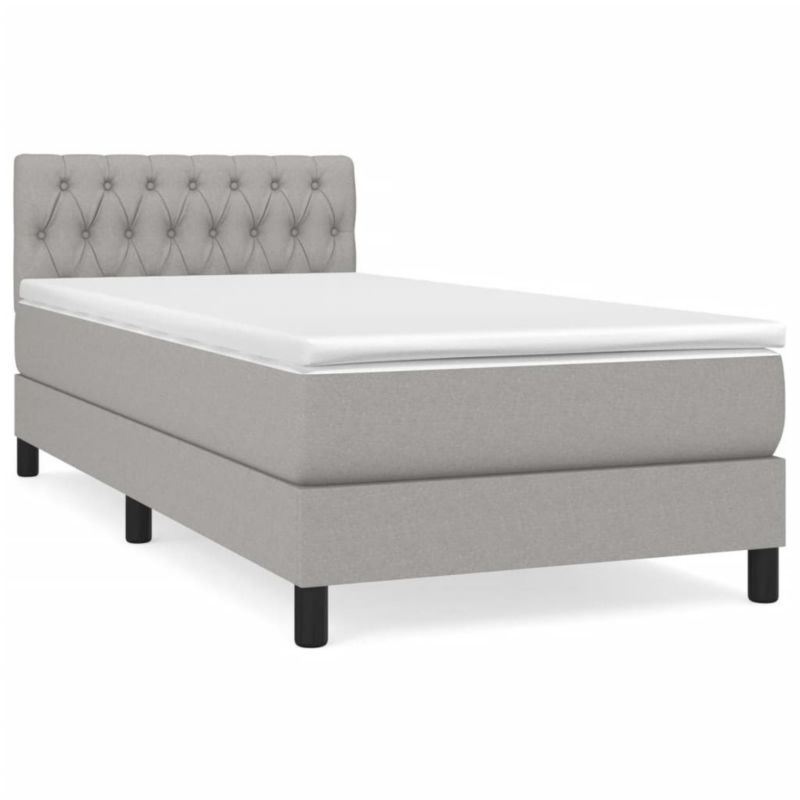 Łóżko kontynentalne WaszeMeble 100x200 cm jasnoszare WM-3140273 1 szt.