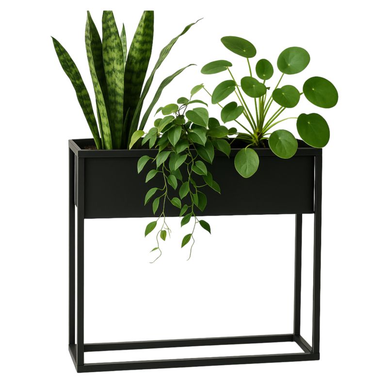 Kwietnik stojący JAKPOL Cubo Loft 60x60 cm metalowy czarny 1 szt.