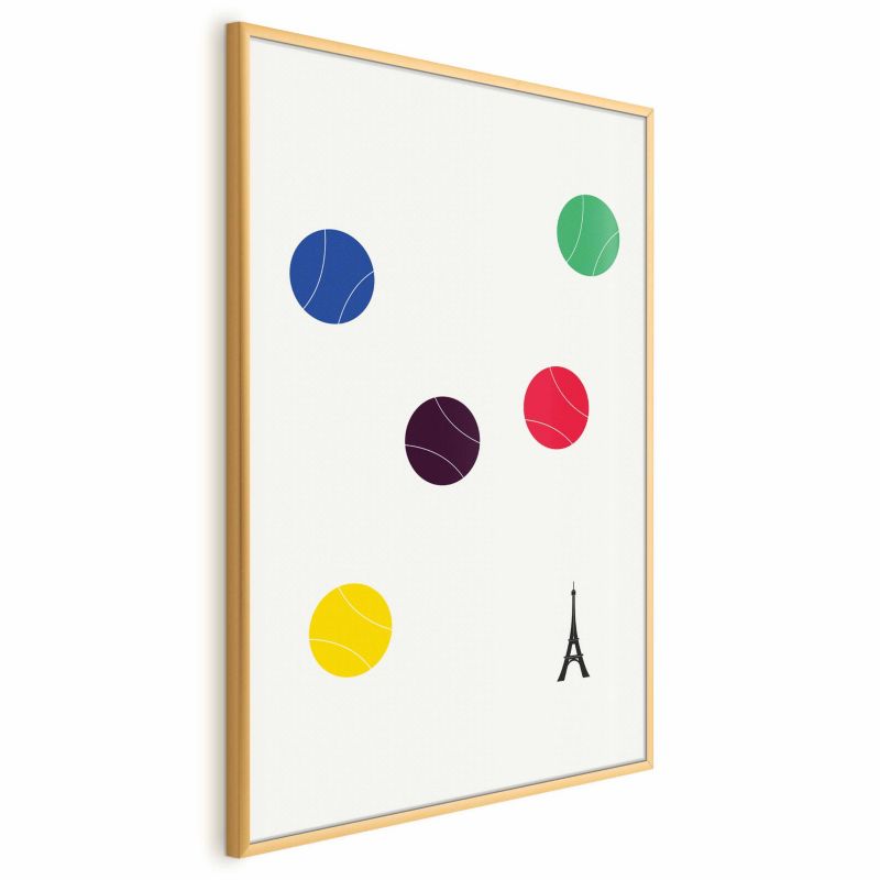 Plakat Artgeist Wieża Eiffla i tenis 40x60 cm z ramą złotą bez marginesu 1 szt