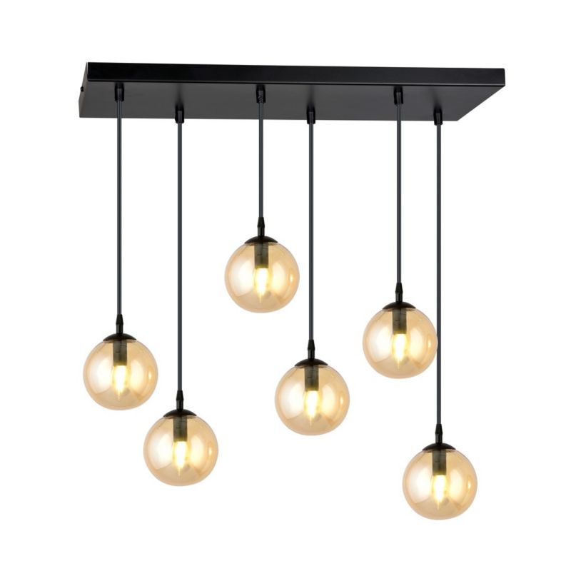 Żyrandol Emibig Cosmo czarno-miodowy wym: 120 x 65 cm 6xE14 x 10W 1 szt.