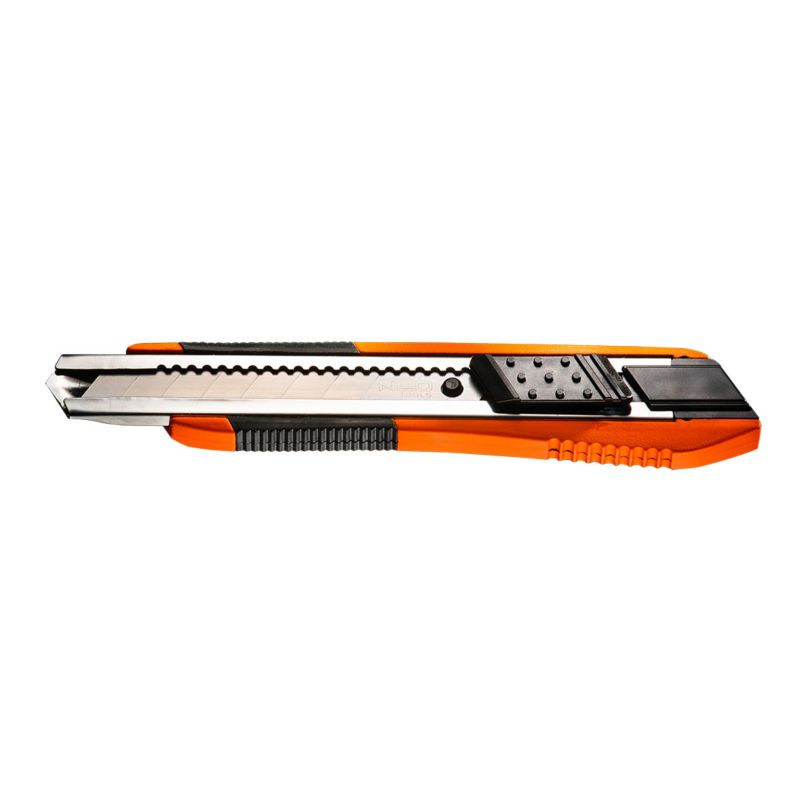 Nóż z ostrzem łamanym NEO TOOLS 18 mm, gumowane wykończenie 1 szt