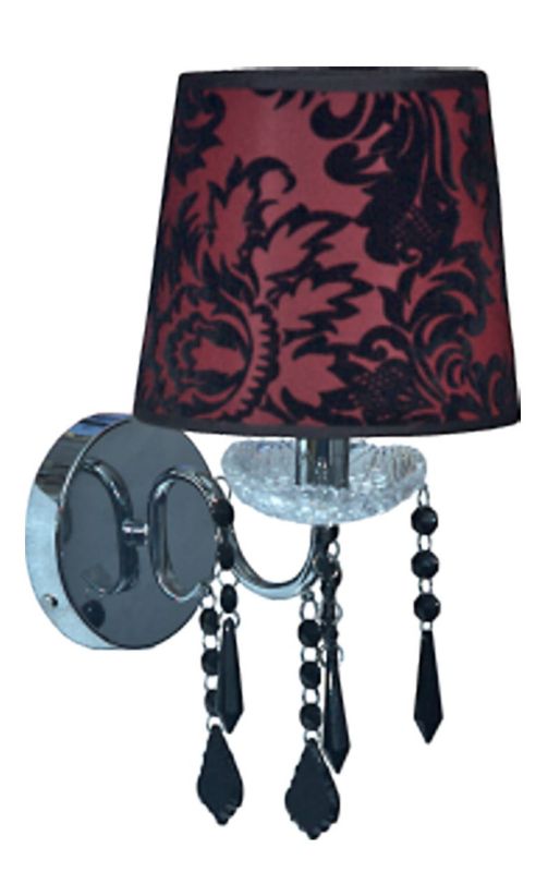 Kinkiet ścienny Candellux Astor czerwono-chromowany-czarny 1 x E14 x 40W IP20 wym: 30 x 18 cm - 1 szt.