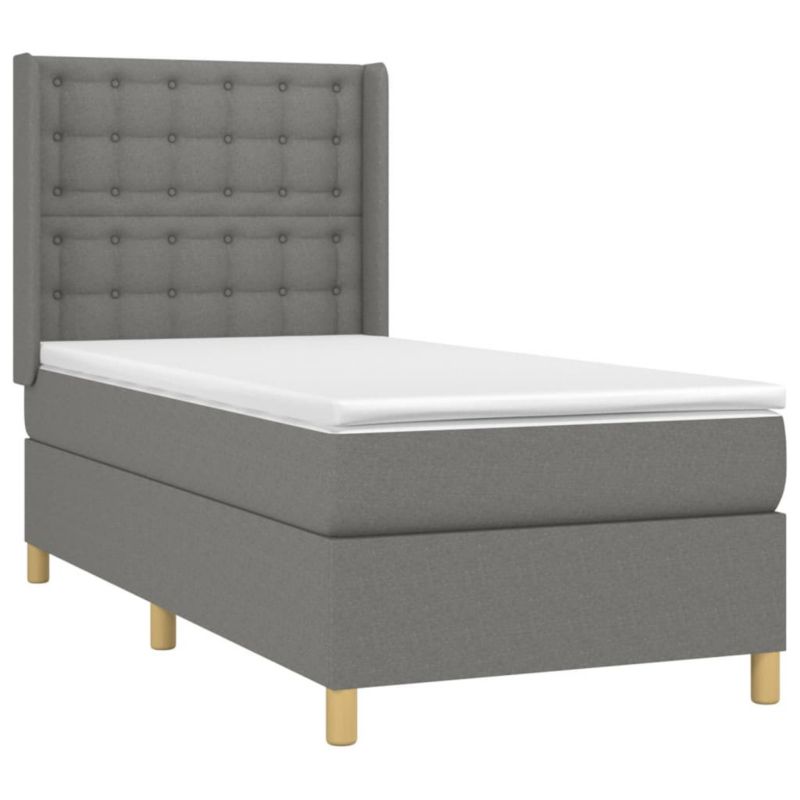 Łóżko kontynentalne WaszeMeble 100x200 cm ciemnoszara WM-3139174 1 szt.