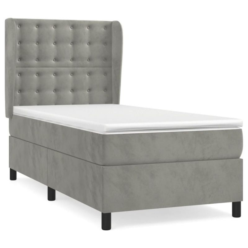 Łóżko kontynentalne WaszeMeble 100x200 cm jasnoszare WM-3129435 1 szt.