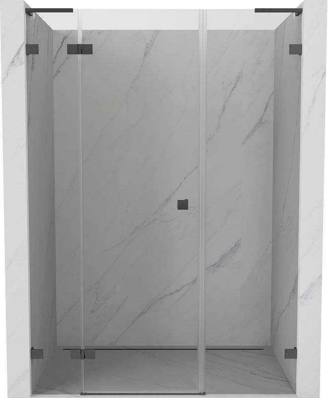 Drzwi prysznicowe uchylne Mexen Lunar L gun gray 155x200 1 szt.