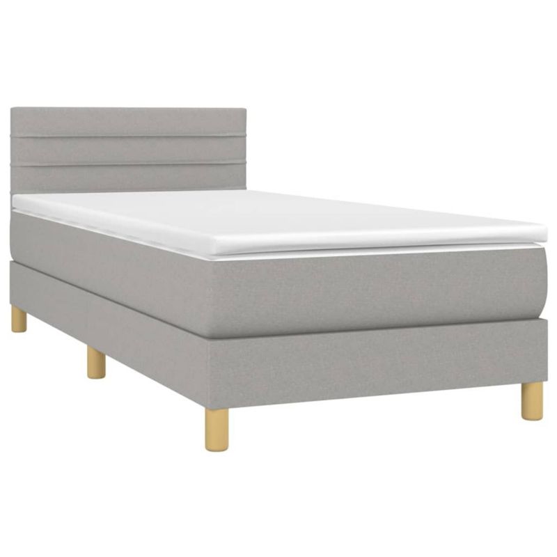 Łóżko kontynentalne WaszeMeble 80x200 cm jasnoszare WM-3133749 1 szt.