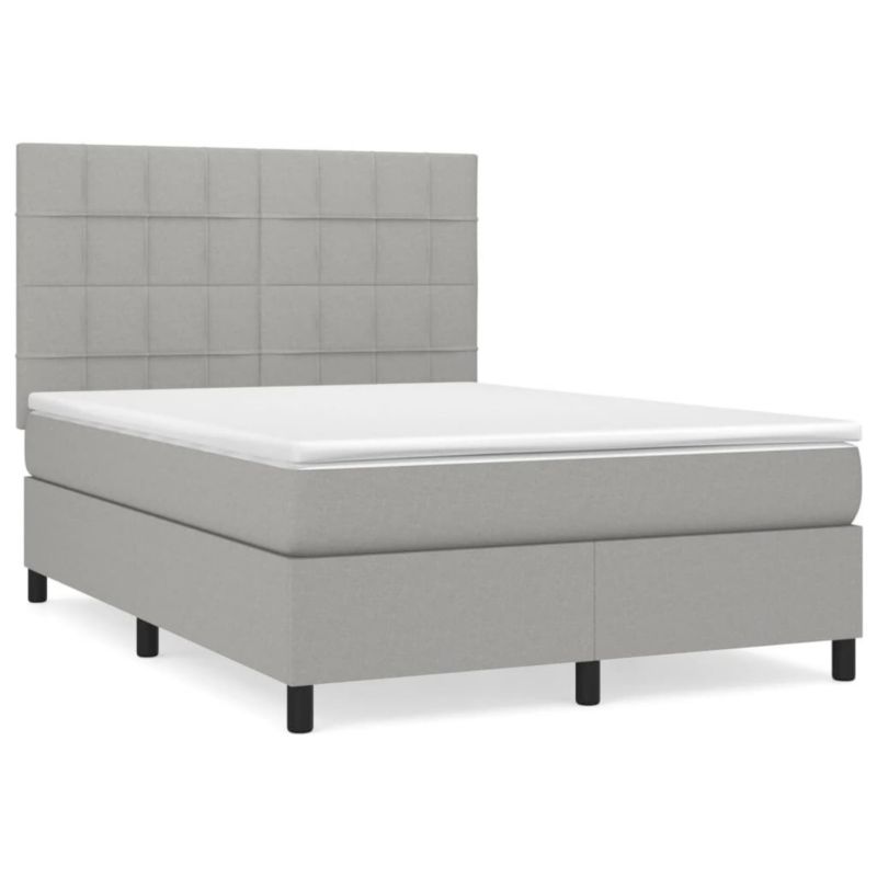 Łóżko kontynentalne WaszeMeble 140x200 cm jasnoszare WM-3141777 1 szt.