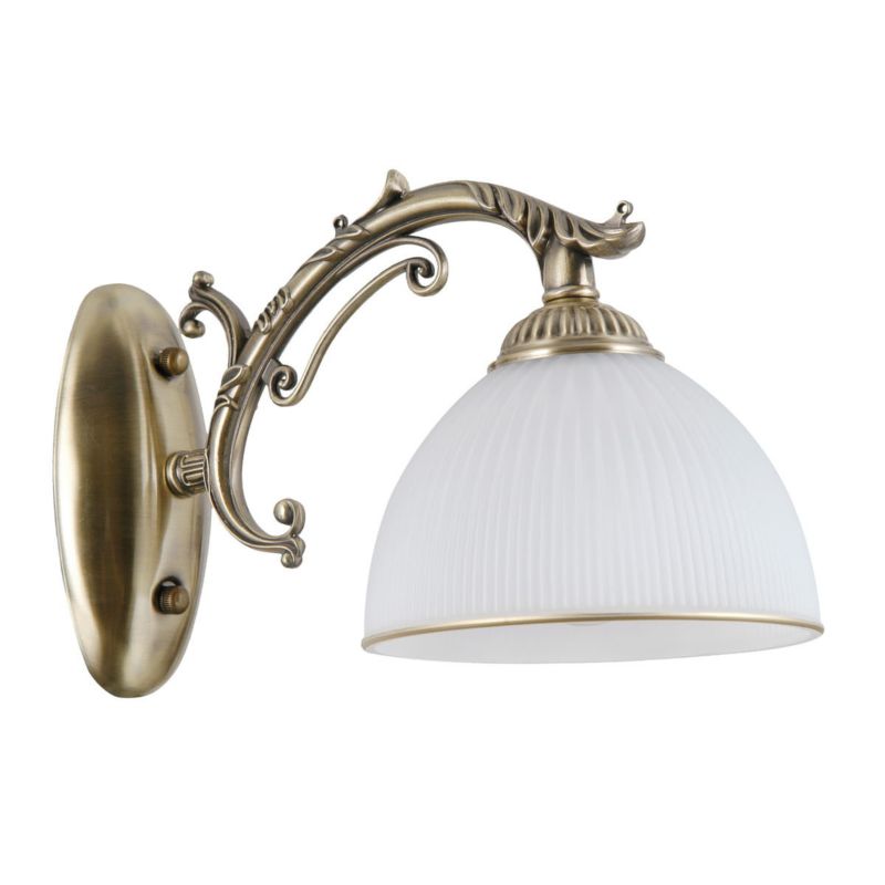 Kinkiet ścienny Italux Feneza mosiądz-złoty-biały 1 x E27 x 40W IP20 wym: 18 x 28 cm - 1 szt.