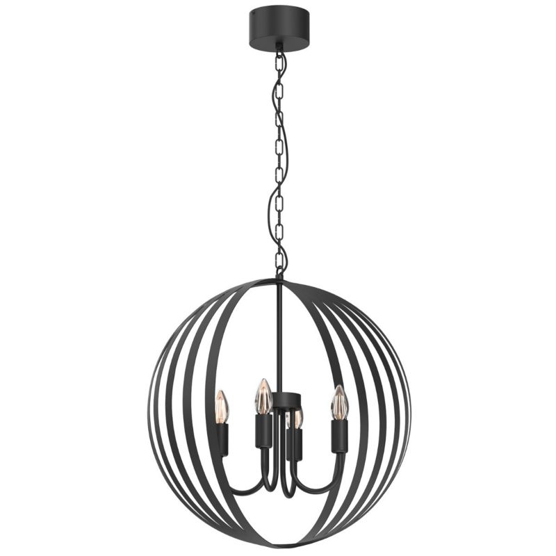 Lampa wisząca Luminex Sparkle czarny matowy wym: 104 x 50,5 x 29,5 cm 4xE14 x 15W 1 szt.