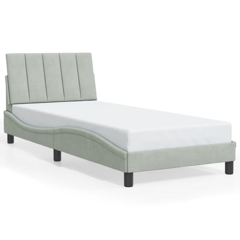 Łóżko tapicerowane WaszeMeble 90x200 cm jasnoszara WM-3207825 1 szt.