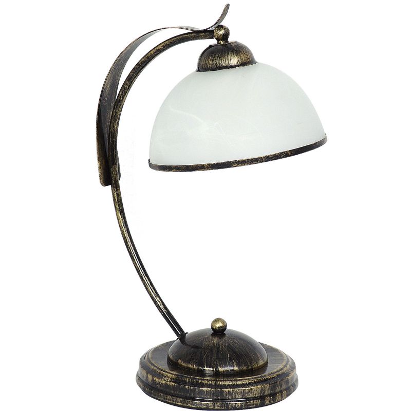 Lampka stołowa Luminex Korfu złota patyna-biała 1 x E27 x 15W IP20 wym: 43 x 19 x 28 cm metal - 1 szt.
