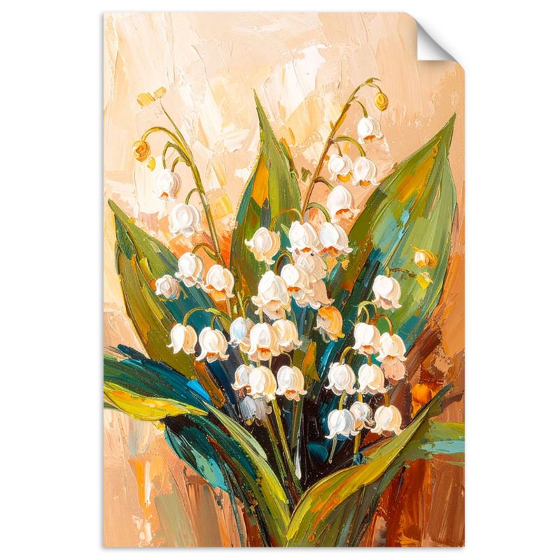 Naklejki samoprzylepne do salonu sypialni Feeby Konwalie Kwiaty Rośliny Natura 20x30cm 1szt