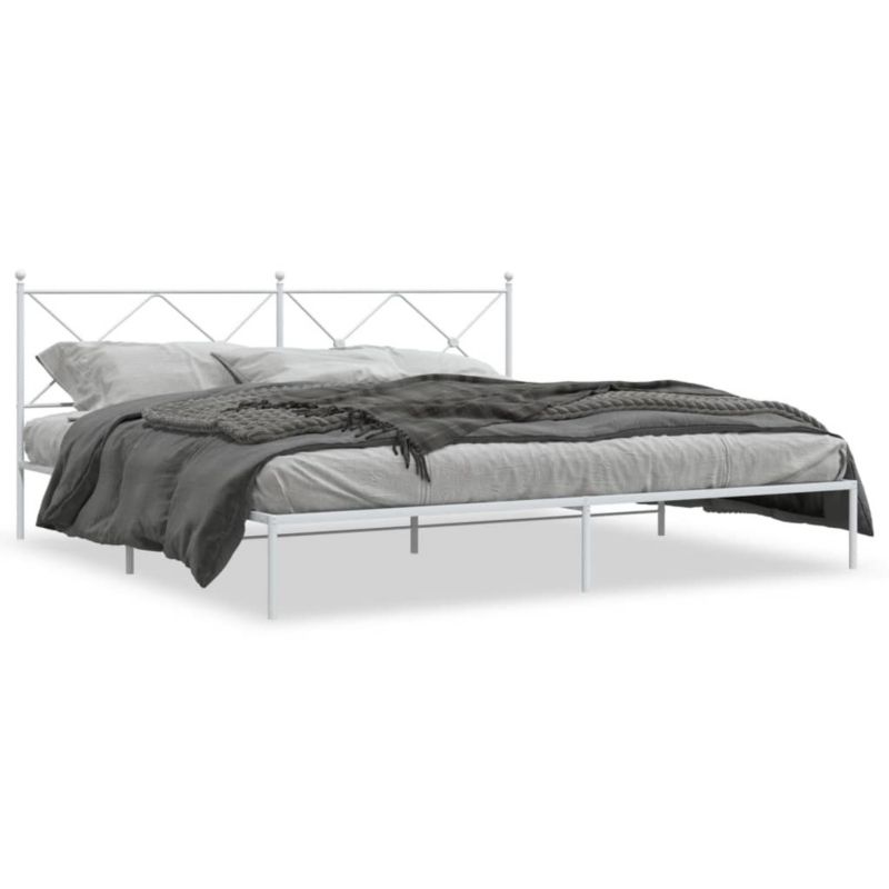 Łóżko metalowe WaszeMeble 200x200 cm biała WM-376558 1 szt.