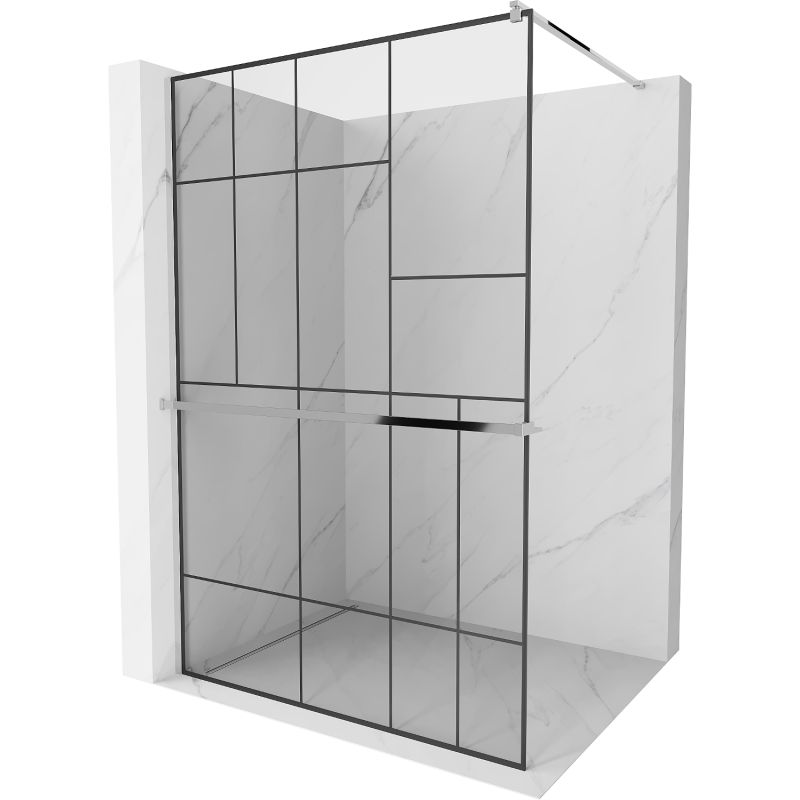 Ścianka prysznicowa Mexen Kioto+ czarny wzór 80x200 cm 800-080-121-01-78 1 szt.