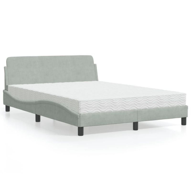 Łóżko tapicerowane WaszeMeble 140x190 cm jasnoszare WM-3208391 1 szt.