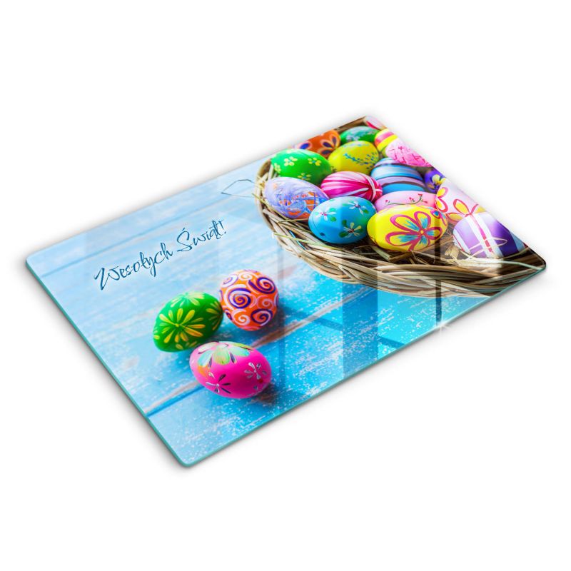 Szklana deska do krojenia Wallfluent 80x52 cm Wielkanoc Wesołych Świąt 1 szt.