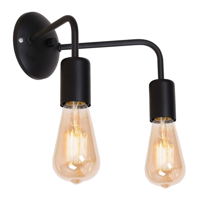 Kinkiet ścienny Luminex Brenda czarny mat styl minimalistyczny 2 x E27 x 15W IP20 wym: 21 x 25 x 22 cm - 1 szt.