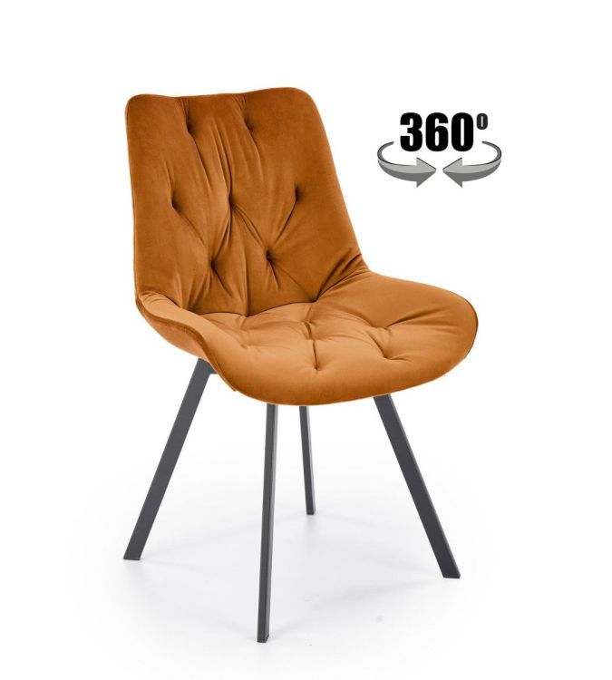 Krzesło Halmar tapicerowane K519 VELVET cynamonowe obracane 1 szt