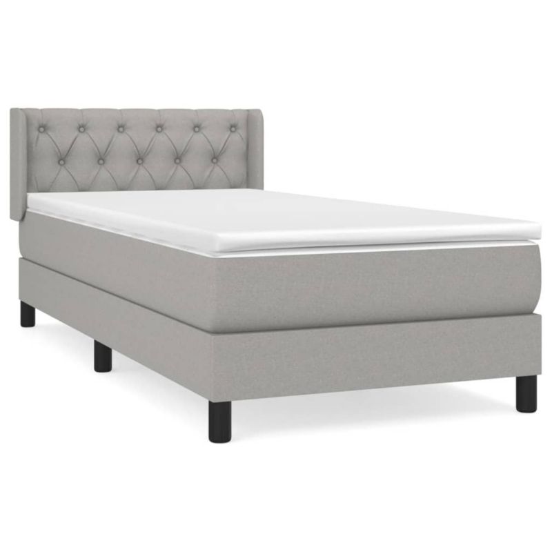 Łóżko kontynentalne WaszeMeble 80x200 cm jasnoszare WM-3129905 1 szt.