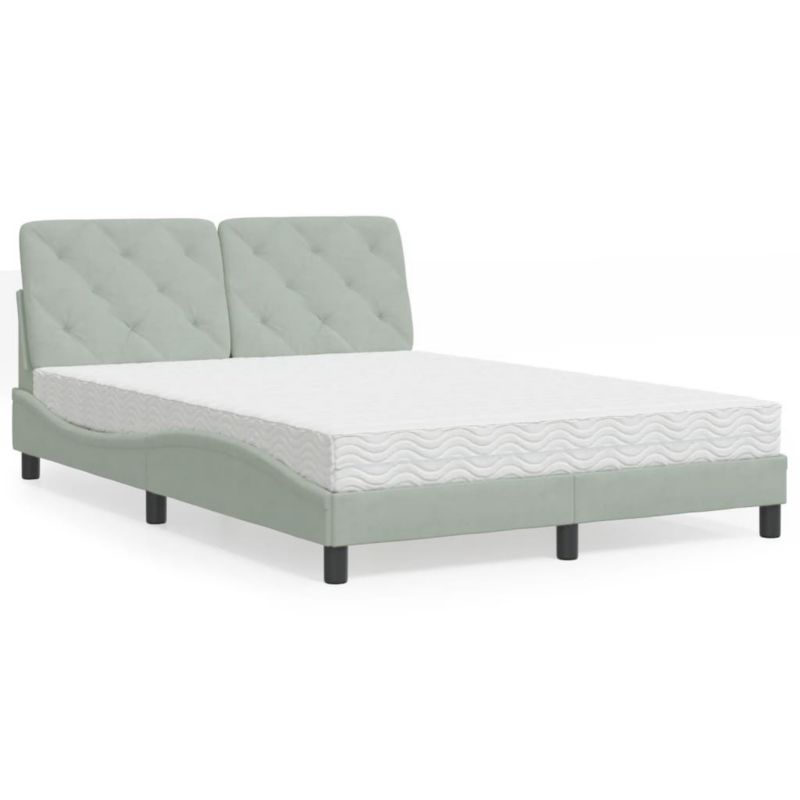 Łóżko tapicerowane WaszeMeble 140x190 cm jasnoszare WM-3208652 1 szt.