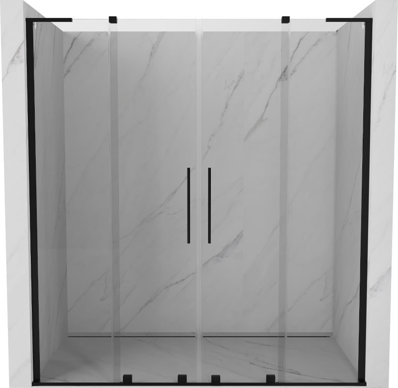 Drzwi prysznicowe rozsuwane Mexen Velar L czarne 170x200 cm 1 szt.