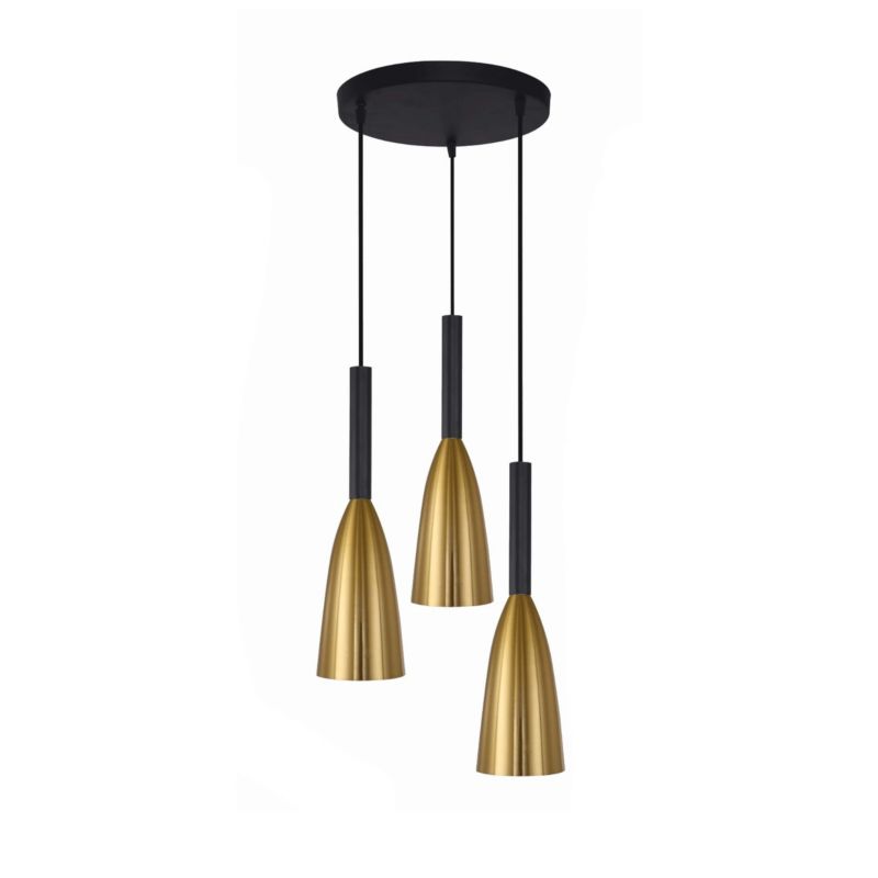 Lampa wisząca Light Prestige Solin 9487 czarno-złota szerokość 30 cm 3xE27 x 60W 1 szt.
