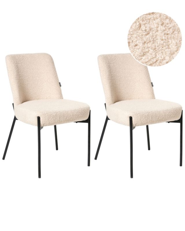 Zestaw 2 krzeseł Malin Boucle Jasnobeżowy 1 par.