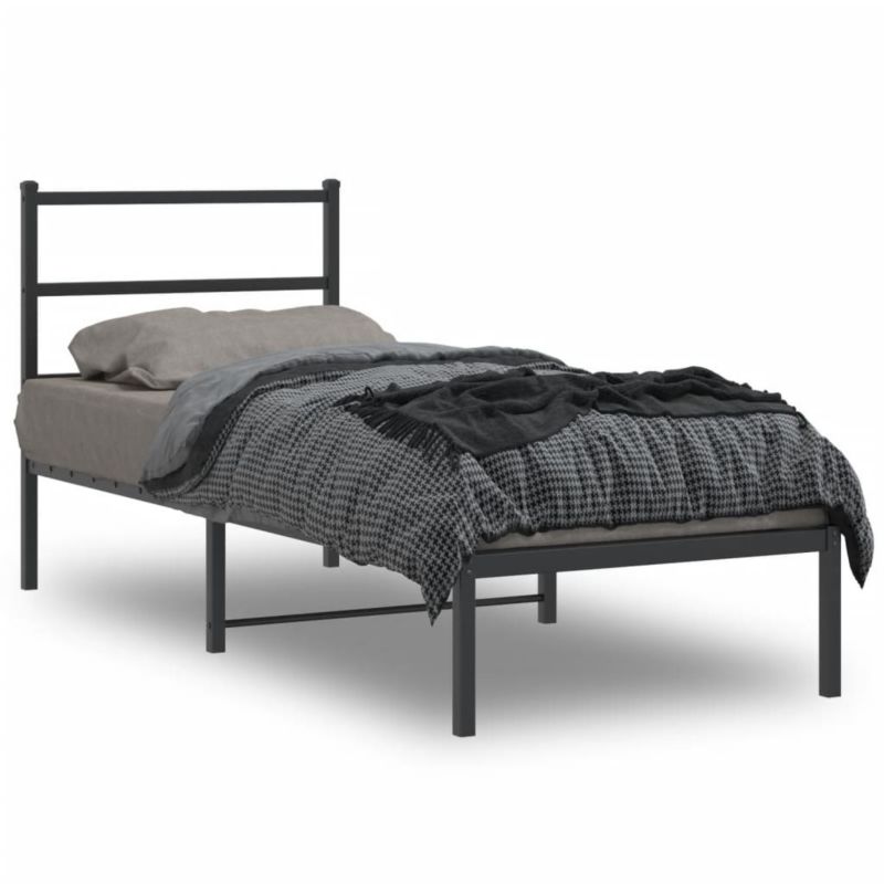 Łóżko metalowe WaszeMeble 80x200 cm czarna WM-355356 1 szt.