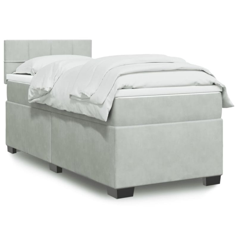 Łóżko kontynentalne WaszeMeble 90x200 cm jasnoszare WM-3286222 1 szt.