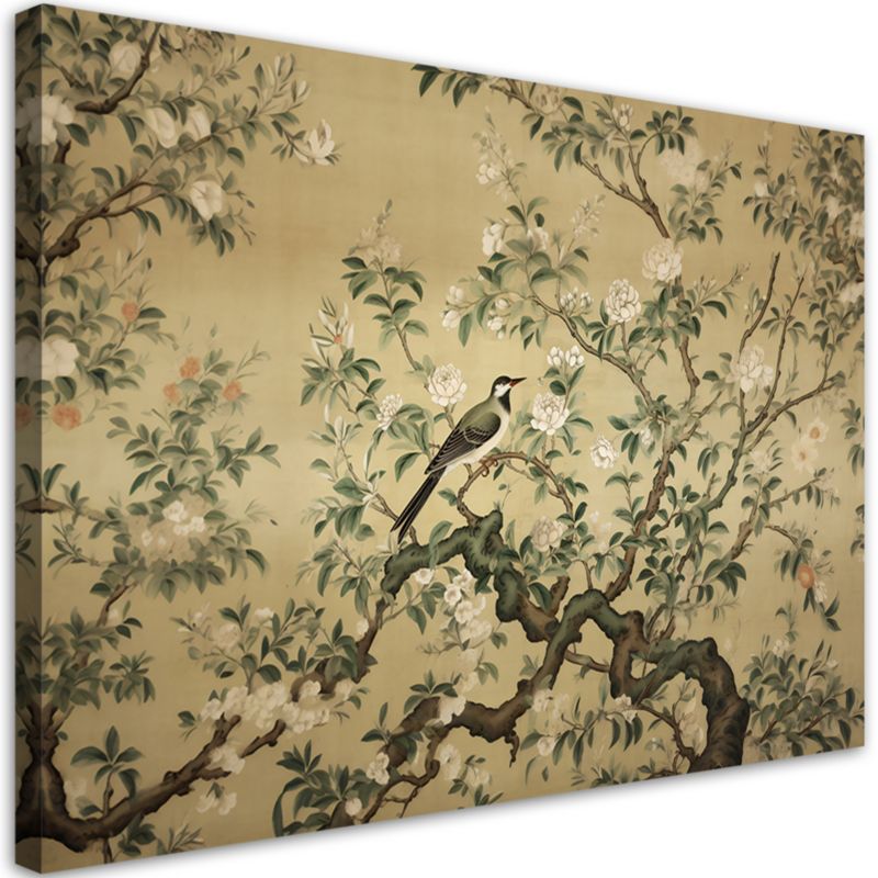 Obraz do salonu pokoju Feeby Ptak Abstrakcja Chinoiserie 120x80cm 1szt
