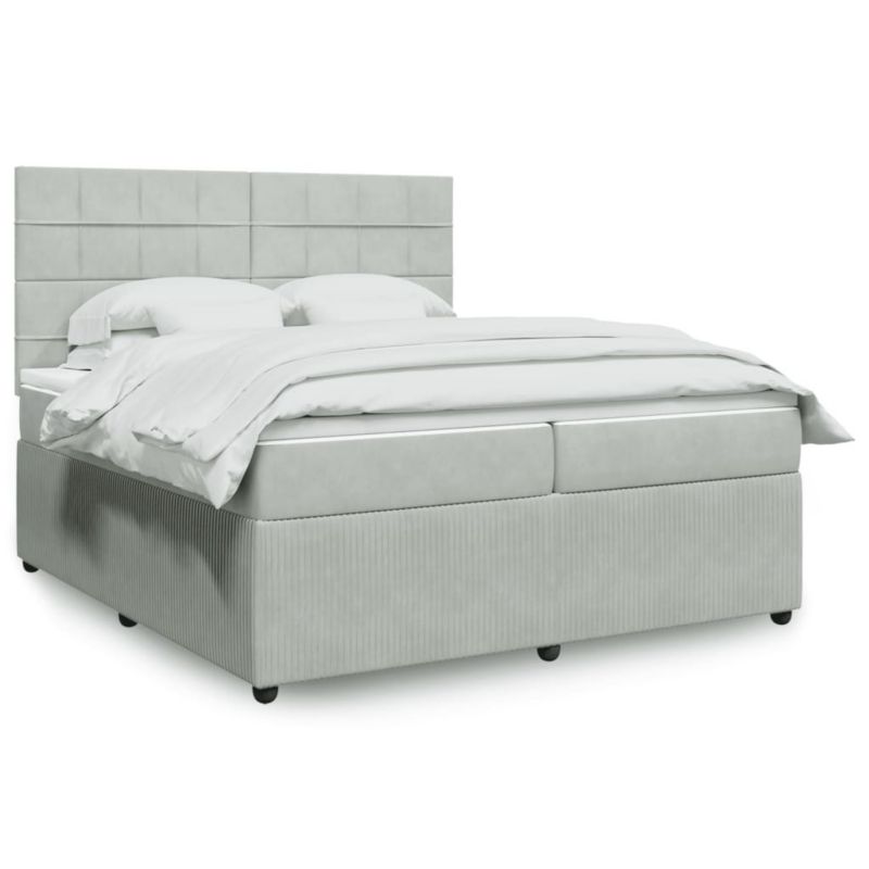 Łóżko kontynentalne WaszeMeble 200x200 cm jasnoszare WM-3292430 1 szt.