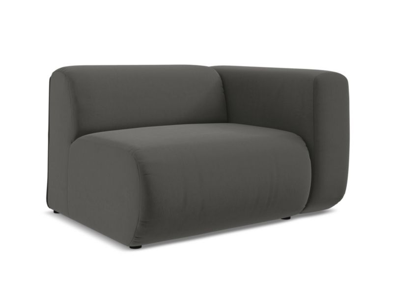 Moduł z podłokietnikiem prawy Makamii Ekahi z tkaniny welwetowej 114x89 cm stalowy 1 szt.