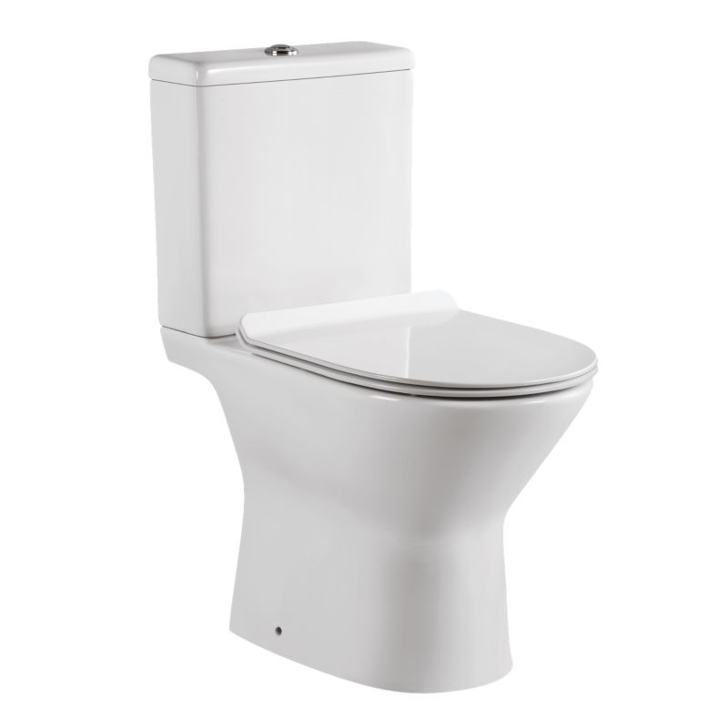 Kompakt WC Bezkołnierzowy Invena Lumin z Deską Wolnoopadająca Biały 1 szt,