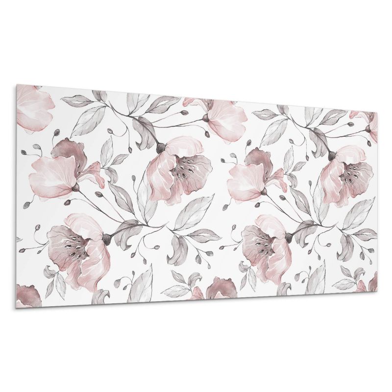 Panel samoprzylepny Wallfluent 120x60 cm Akwarelowe kwiaty w delikatnym wzorze 1 szt.