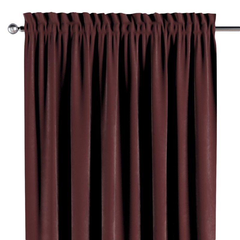 Zasłona na kanale z grzywką 1 szt. 130 x 260 cm Dekoria bordowy 1 szt.