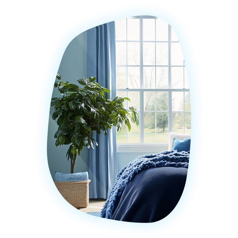 Ozdobne Lustro LED Zimne Światło Tulup 49 x 34 cm do Salonu Łazienki Pokoju 1 szt.