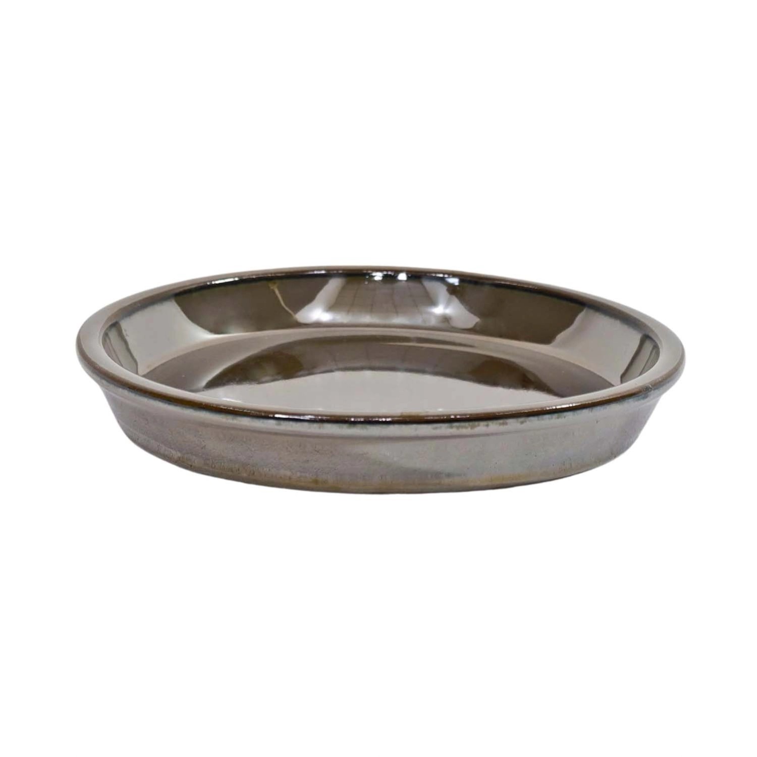 Podstawka ceramiczna brązowa szkliwiona - 22 cm