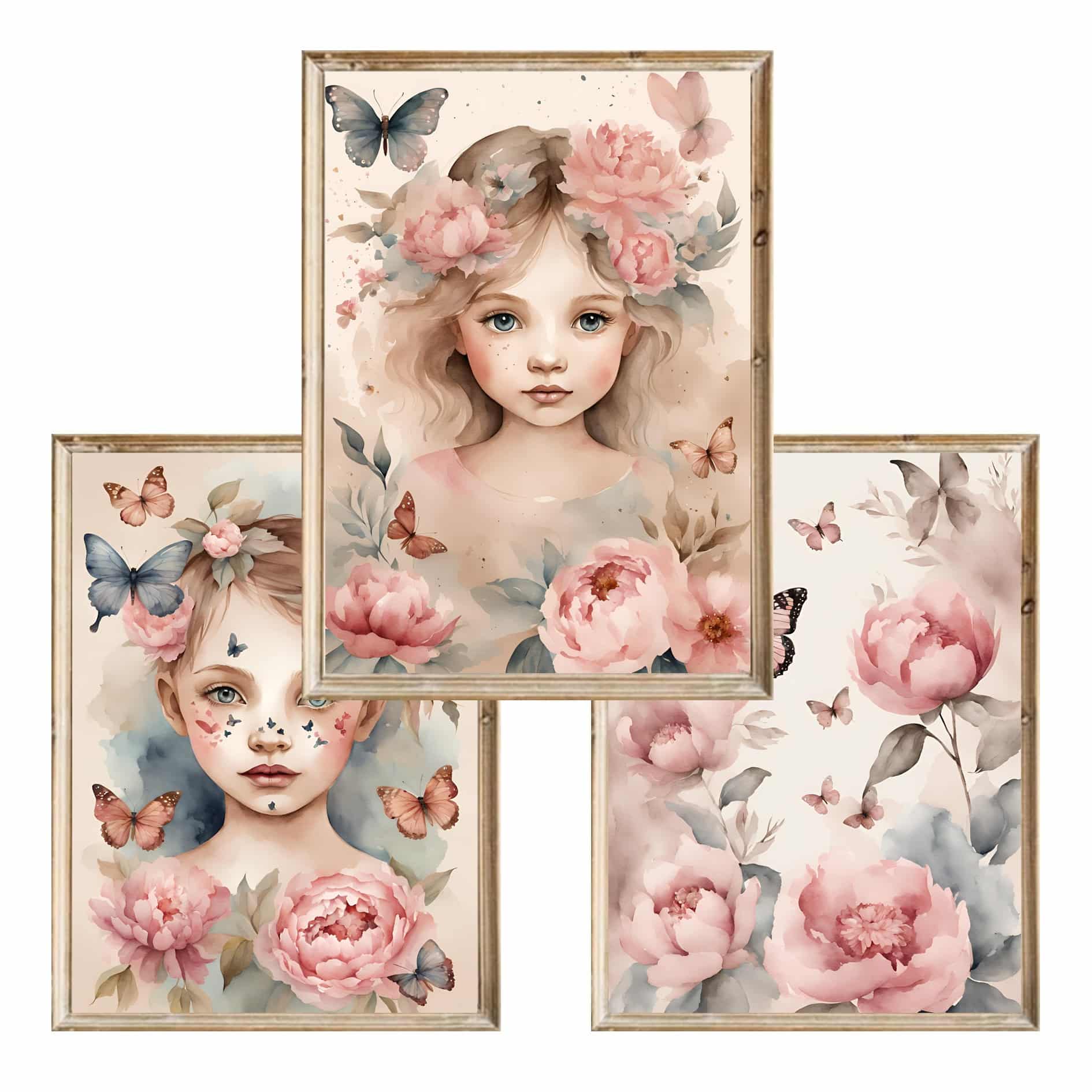 Zestaw trzech plakatów dla dzieci Fairy Faces - A4