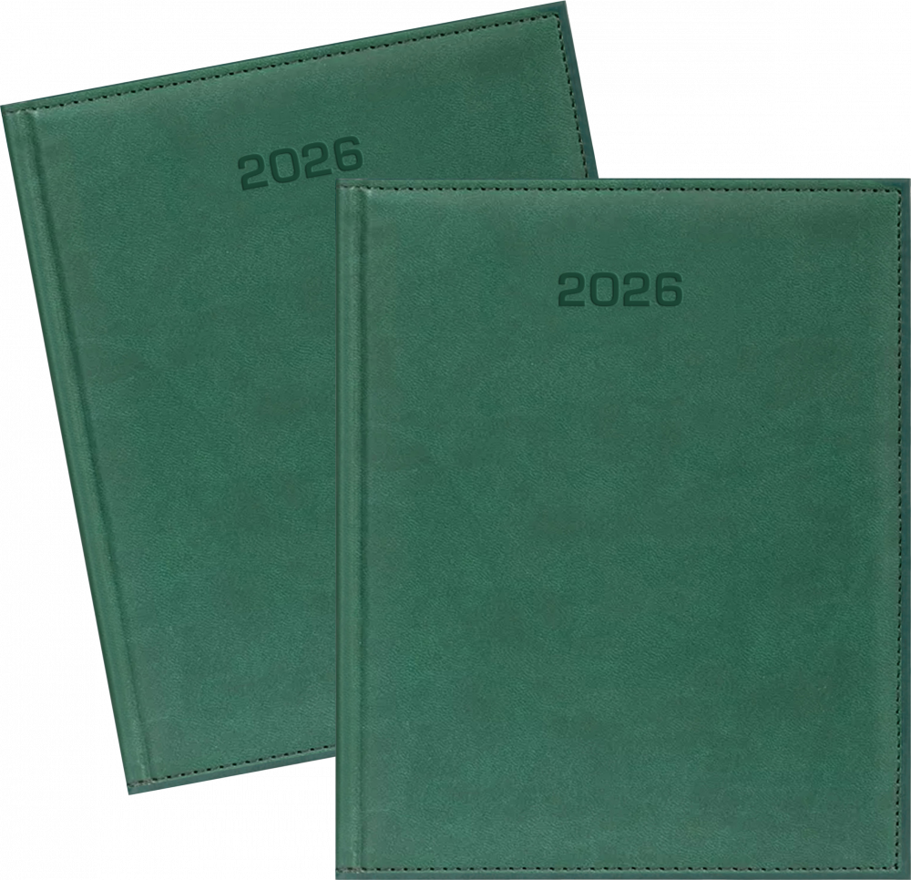 2x Kalendarz książkowy 2026, Udziałowiec, Vivella, A4, tygodniowy, 72 kartki, zielony