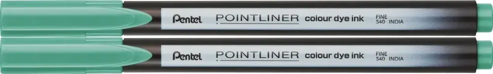 2x Cienkopis Pentel Pointliner Colour, szmaragdowy